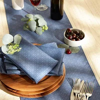 Design Imports French Blue Tonal Lattice Print Outdoor 6-pc. Napkins