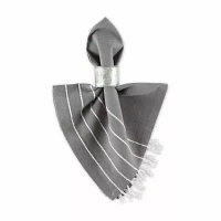 Design Imports Gray/ White Stripe Tassel Set 4-pc. Napkins