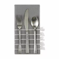 Design Imports Gray/ White Stripe Tassel Set 4-pc. Napkins