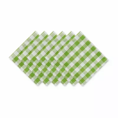 Design Imports Green Apple/White Checkers 6-pc. Napkins