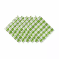 Design Imports Green Apple/White Checkers 6-pc. Napkins