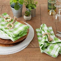 Design Imports Green Apple/White Checkers 6-pc. Napkins