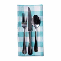 Design Imports Aqua/White Checkers 6-pc. Napkins