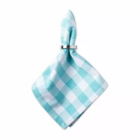 Design Imports Aqua/White Checkers 6-pc. Napkins