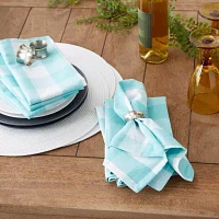 Design Imports Aqua/White Checkers 6-pc. Napkins