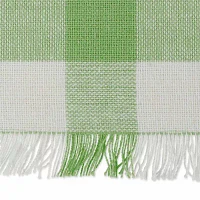 Design Imports Bright Green Heavyweight Check Fringed 6-pc. Placemats