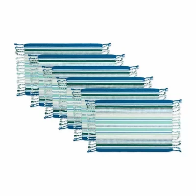 Design Imports Tidal Stripe Fringed 6-pc. Placemats