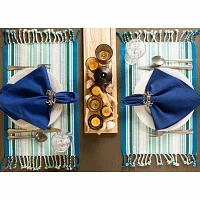 Design Imports Tidal Stripe Fringed 6-pc. Placemats