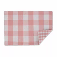 Design Imports Pink/White Reversible Gingham/Buffalo Check  Set/4 4-pc. Placemats