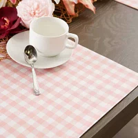 Design Imports Pink/White Reversible Gingham/Buffalo Check  Set/4 4-pc. Placemats