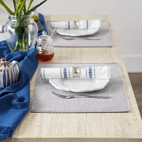 Design Imports Gray/White 2-Tone Ribbed 6-pc. Placemats