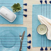 Design Imports Thera Stripe Blue 6-pc. Placemats