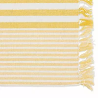 Design Imports Deep Yellow Stripes With Fringe 6-pc. Placemats