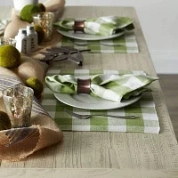 Design Imports Antique Green Buffalo Check Ribbed 6-pc. Placemats