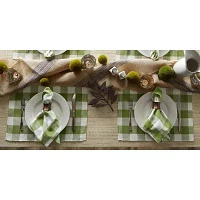 Design Imports Antique Green Buffalo Check Ribbed 6-pc. Placemats