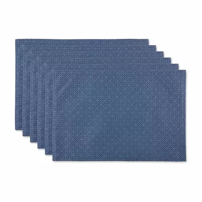 Design Imports French Blue Tonal Lattice Print Outdoor 6-pc. Placemats