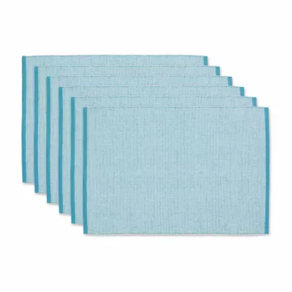 Design Imports Storm Blue Eco-Friendly Chambray Fine Ribbed 6-pc. Placemats