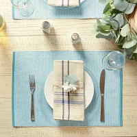 Design Imports Storm Blue Eco-Friendly Chambray Fine Ribbed 6-pc. Placemats