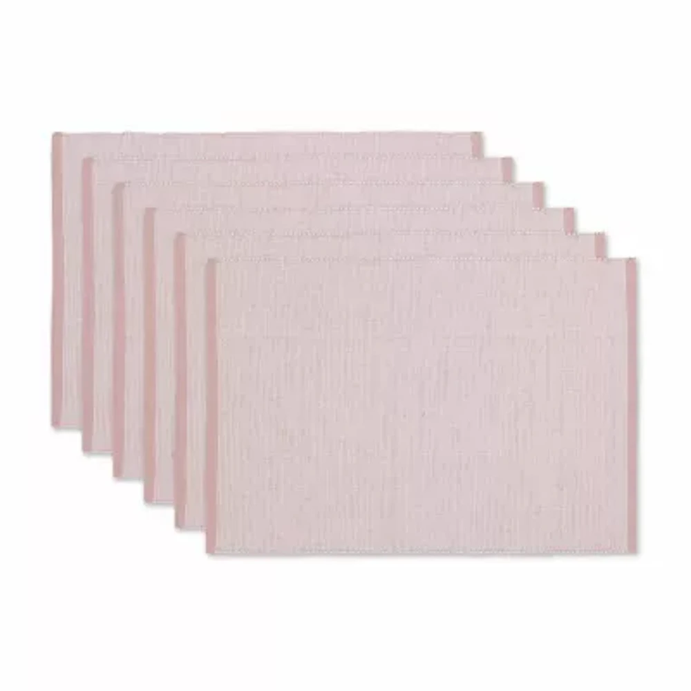 Design Imports Pale Mauve Eco-Friendly Chambray Fine Ribbed 6-pc. Placemats