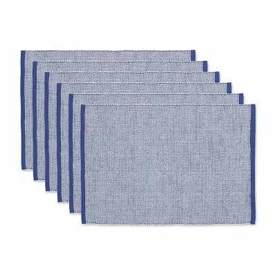 Design Imports French Blue Eco-Friendly Chambray Fine Ribbed 6-pc. Placemats