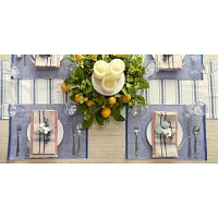 Design Imports French Blue Eco-Friendly Chambray Fine Ribbed 6-pc. Placemats