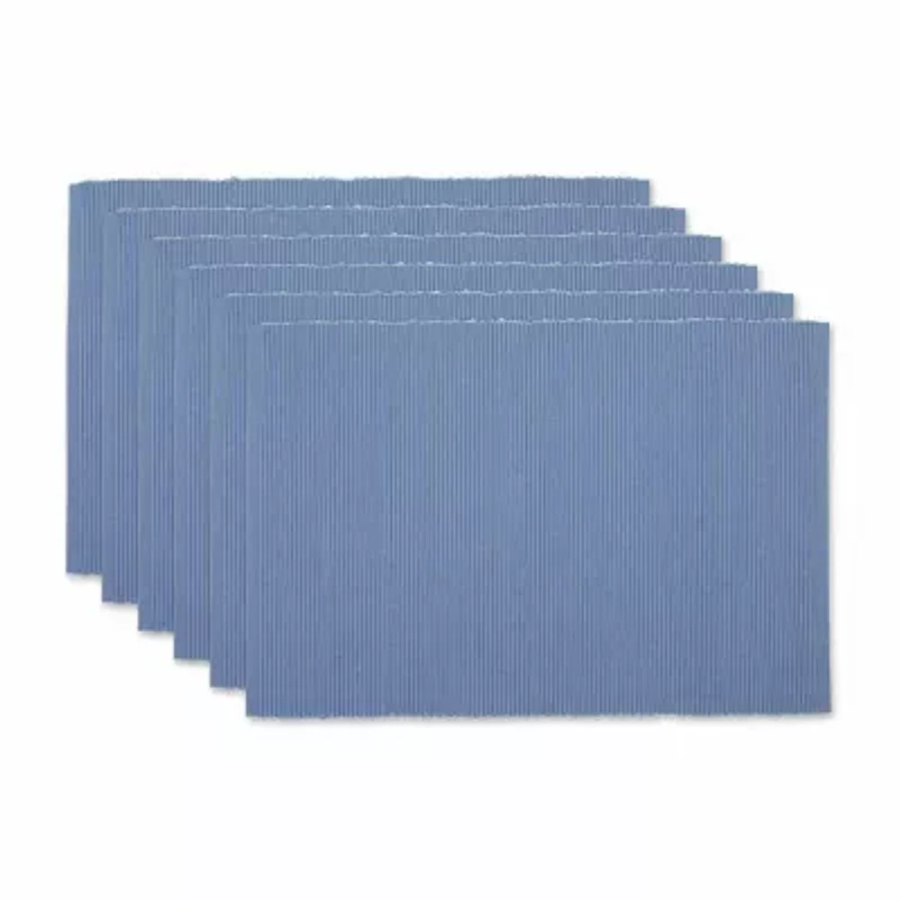 Design Imports Stonewash Blue Ribbed 6-pc. Placemats