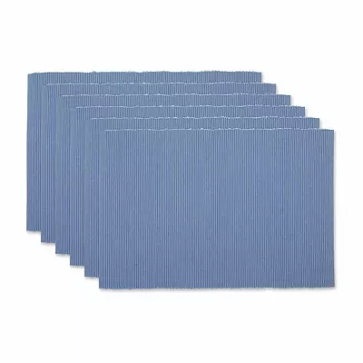 Design Imports Stonewash Blue Ribbed 6-pc. Placemats