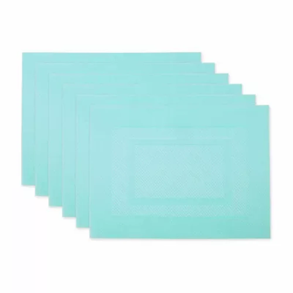 Design Imports Aqua Pvc Doubleframe 6-pc. Placemats