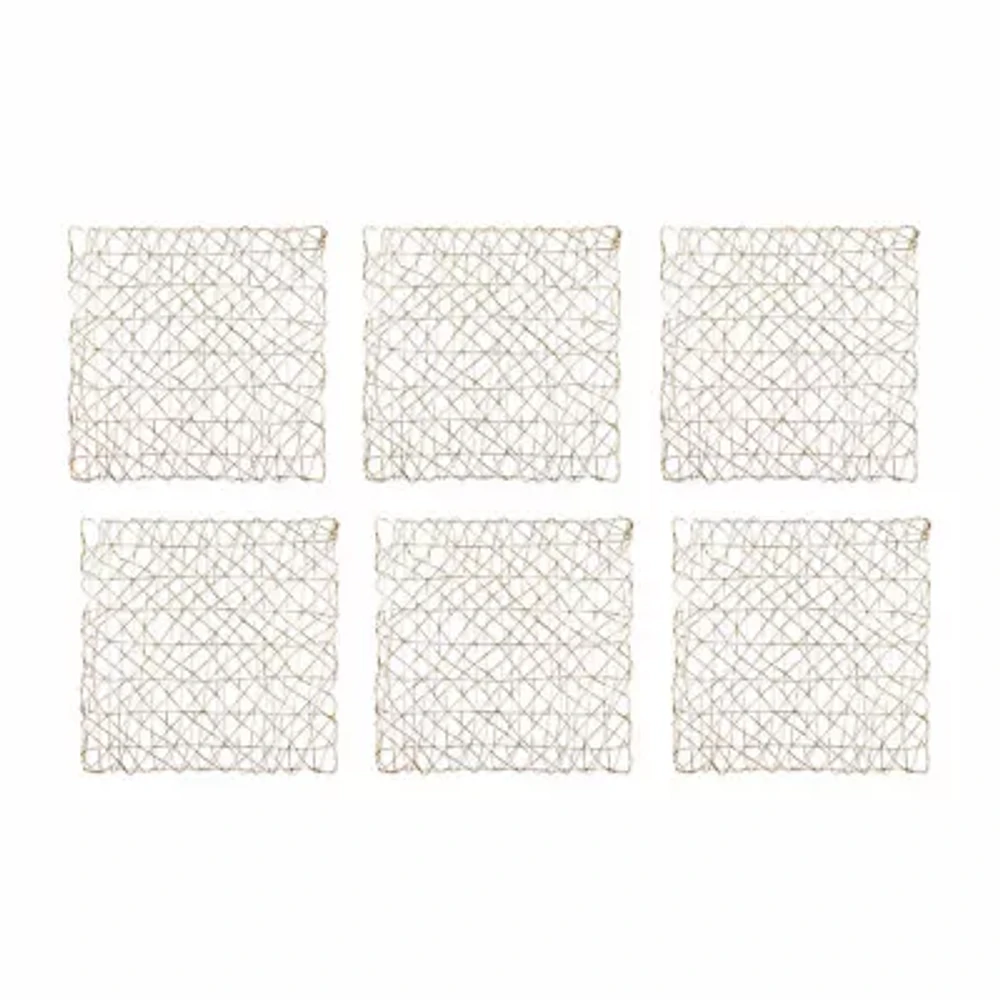 Design Imports Gold Woven Paper Square 6-pc. Placemats