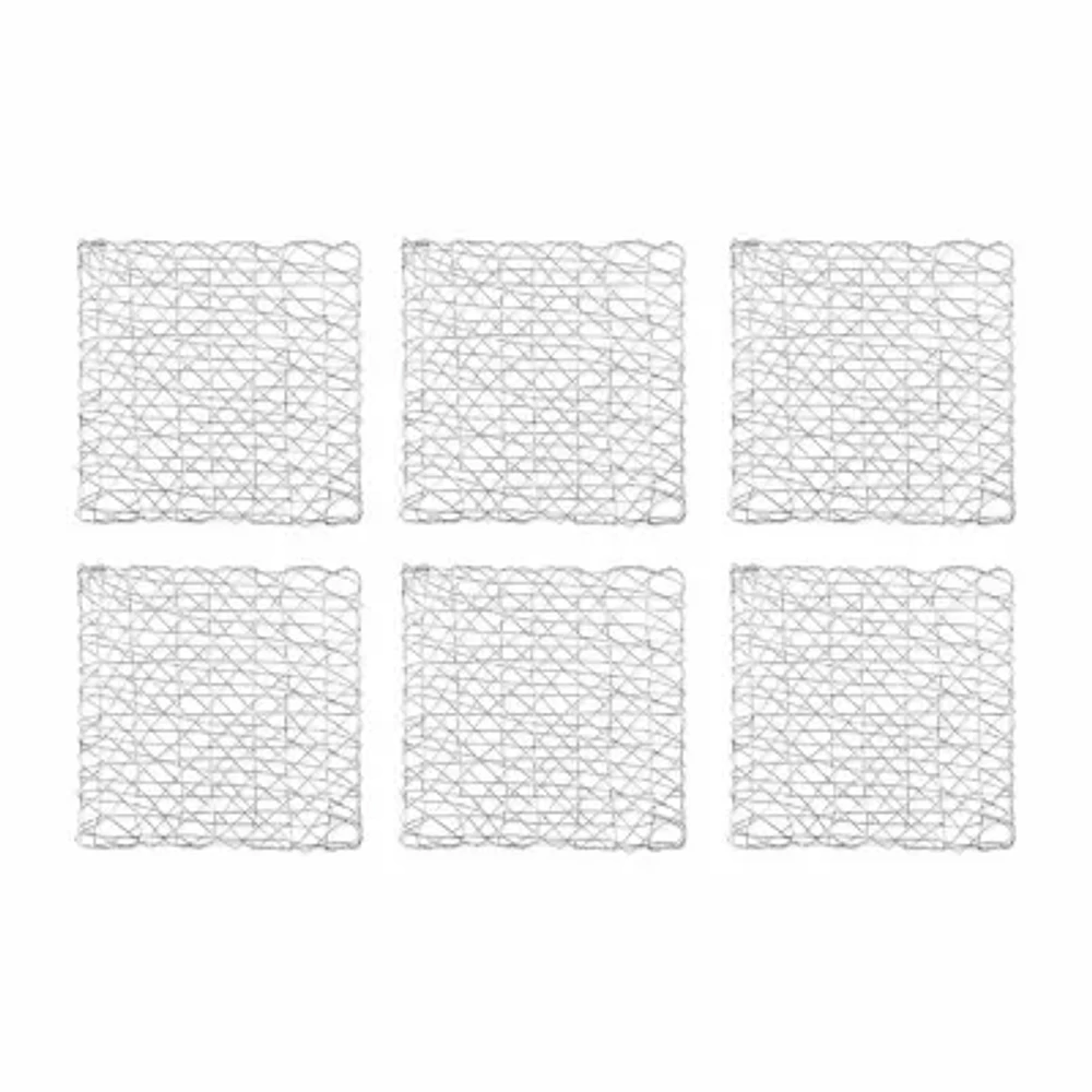 Design Imports Silver Woven Paper Square 6-pc. Placemats