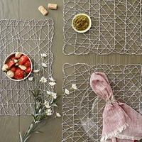 Design Imports Silver Woven Paper Square 6-pc. Placemats