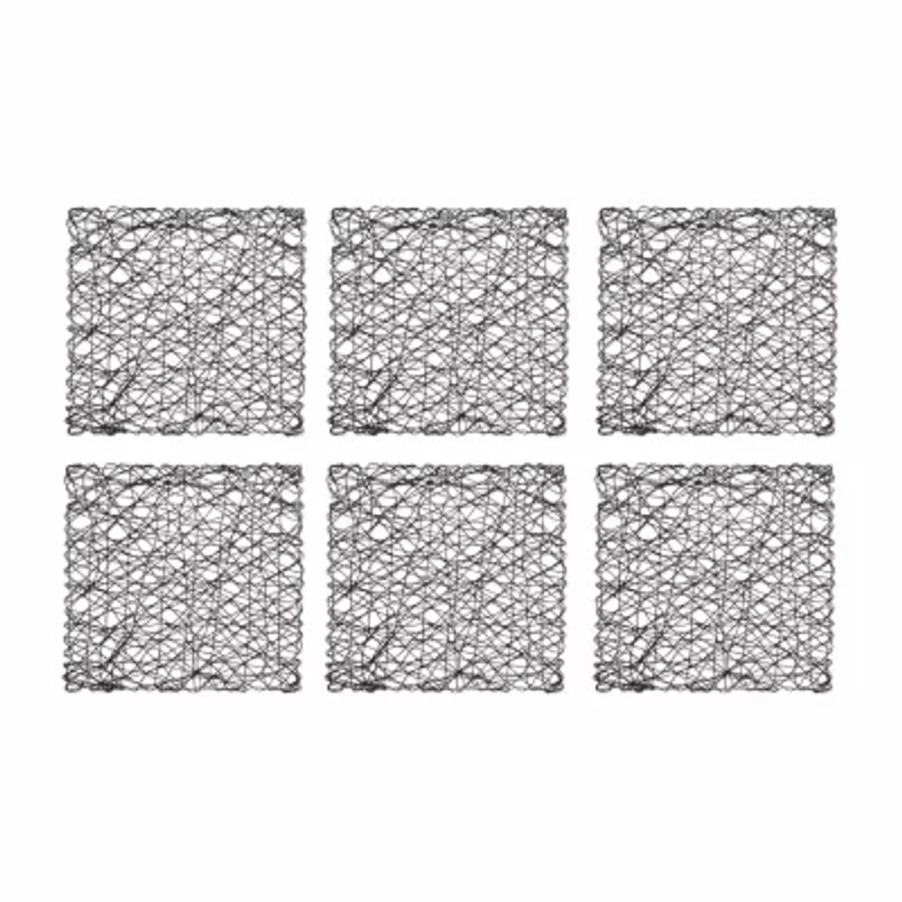 Design Imports Black Woven Paper Square 6-pc. Placemats