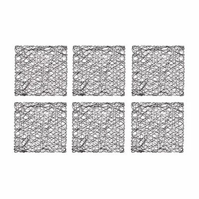 Design Imports Black Woven Paper Square 6-pc. Placemats