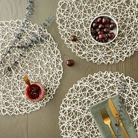 Design Imports Off-White Woven Paper 6-pc. Placemats