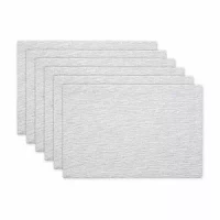 Design Imports Light Gray And Off-White Tonal Recycled Cotton Slubby Rib 6-pc. Placemats