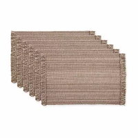Design Imports Mushroom Variegated Fringe 6-pc. Placemats