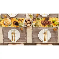 Design Imports Mushroom Variegated Fringe 6-pc. Placemats