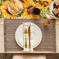 Design Imports Mushroom Variegated Fringe 6-pc. Placemats