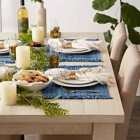 Design Imports Nautical Blue Variegated Fringe 6-pc. Placemats