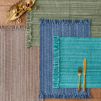 Design Imports Nautical Blue Variegated Fringe 6-pc. Placemats