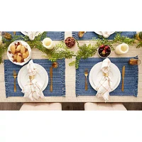 Design Imports Nautical Blue Variegated Fringe 6-pc. Placemats