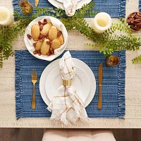 Design Imports Nautical Blue Variegated Fringe 6-pc. Placemats