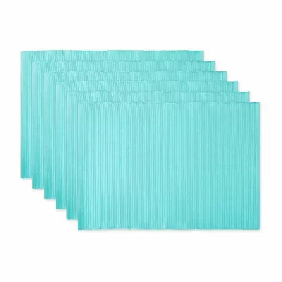 Design Imports Aqua Ribbed 6-pc. Placemats