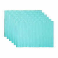 Design Imports Aqua Ribbed 6-pc. Placemats