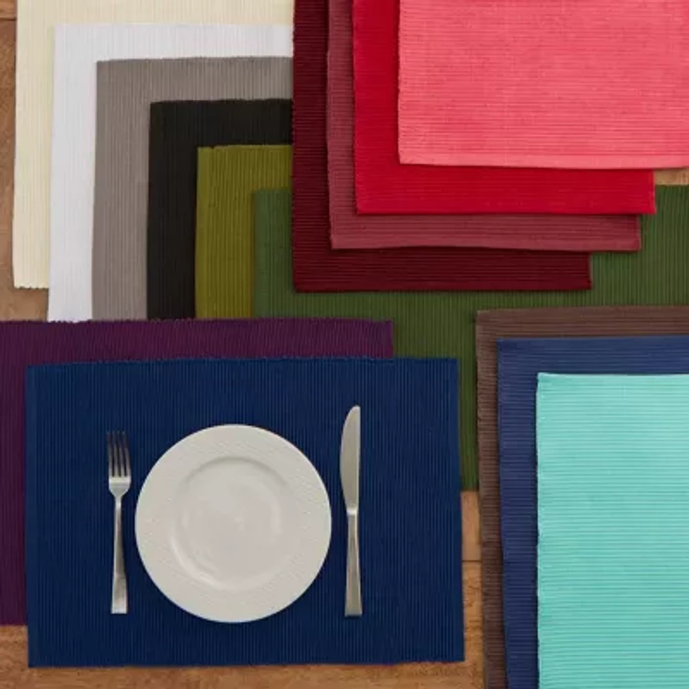 Design Imports Aqua Ribbed 6-pc. Placemats