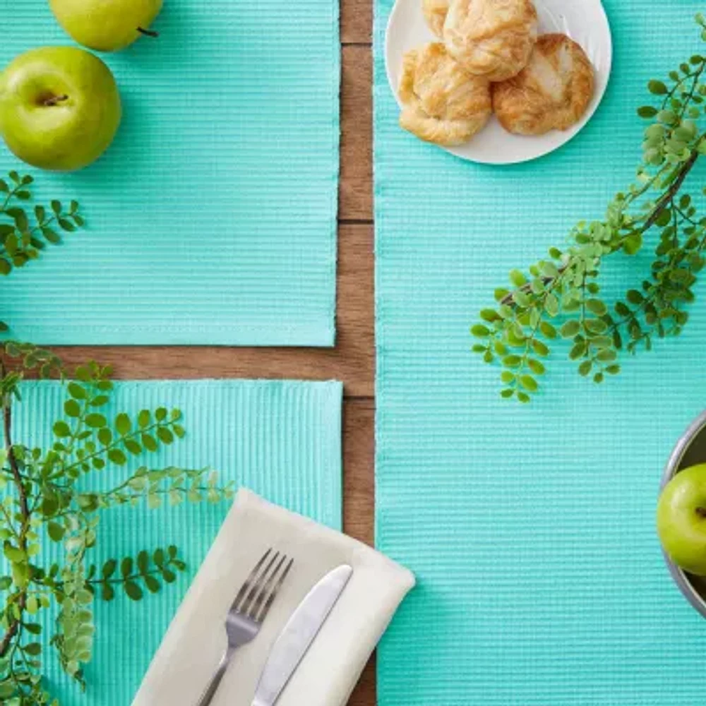 Design Imports Aqua Ribbed 6-pc. Placemats