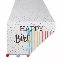 Design Imports Happy Birthday Embellished Table Runners