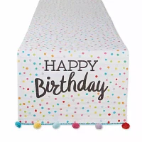 Design Imports Happy Birthday Embellished Table Runners