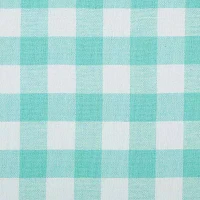 Design Imports Aqua Heavyweight Check Fringed Table Runners