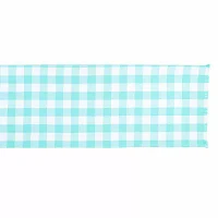 Design Imports Aqua Heavyweight Check Fringed Table Runners